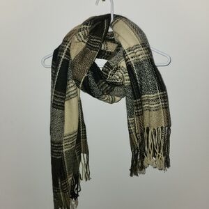 Black and Tan Plaid Scarf